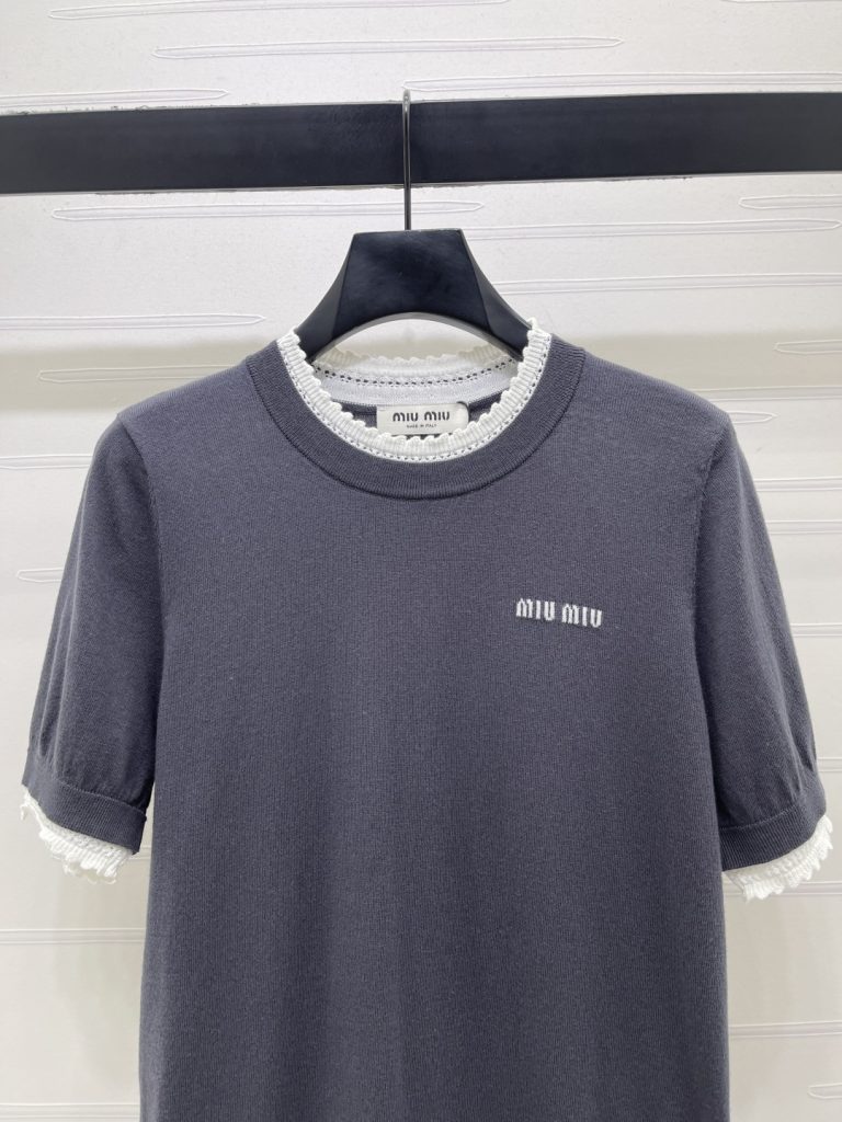 MIU MIU ミウミウ ニット Tシャツ レディース レイヤード デザイン 3色展開 - 画像 4