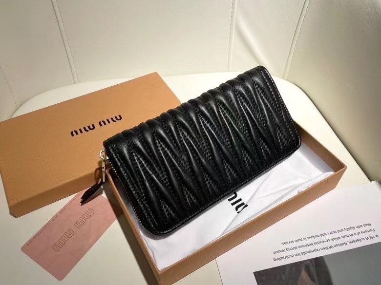 Miu Miu ミュウミュウ 長財布 ロングウォレット ファスナー ブラック - 画像 3