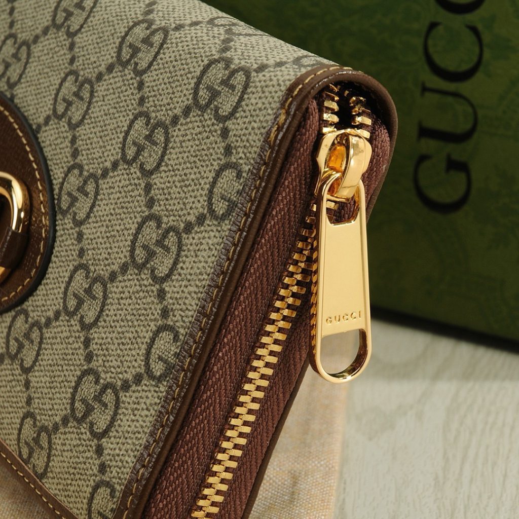 GUCCI グッチ グッチ グラフィット ロングジップ長財布 ブラウン カーキ 全2色展開 - 画像 6