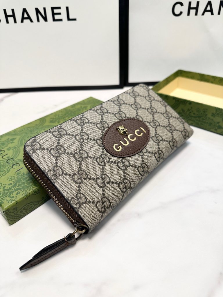 GUCCI グッチ グッチ ロングジップ財布 ブラック 本革 21x11cm - 画像 7