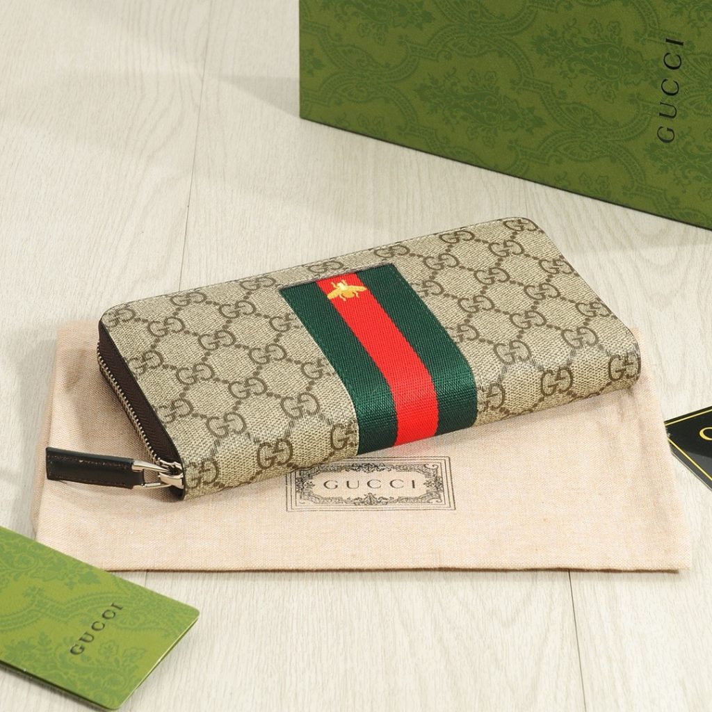 GUCCI グッチ グッチ ソフトレザー ロングジップ財布 21x11cm キャンバス メンズ トートバッグ - 画像 3