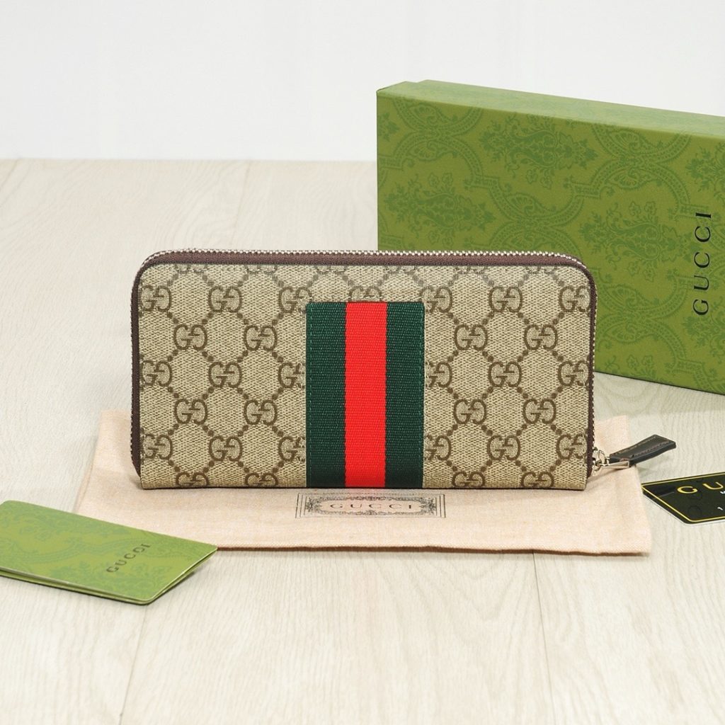 GUCCI グッチ グッチ ソフトレザー ロングジップ財布 21x11cm キャンバス メンズ トートバッグ - 画像 4