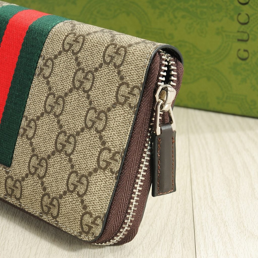 GUCCI グッチ グッチ ソフトレザー ロングジップ財布 21x11cm キャンバス メンズ トートバッグ - 画像 6