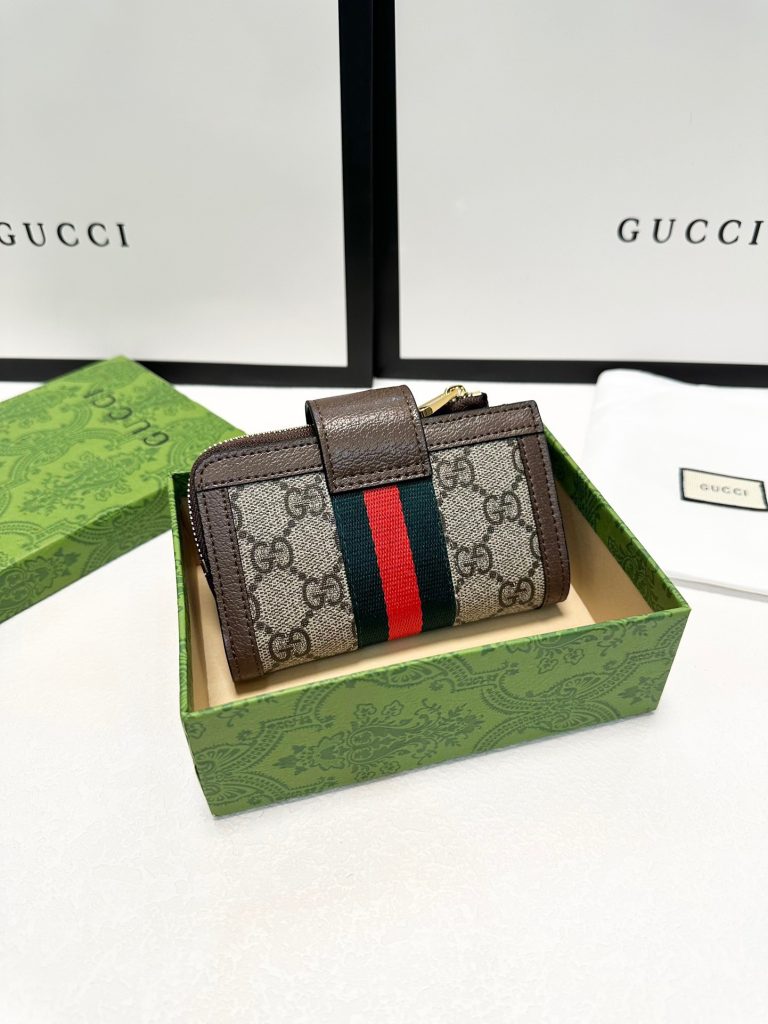 GUCCI グッチ 財布 短財布 ワンショルダー ファスナー チェーン 本革仕様 ブラウン - 画像 2