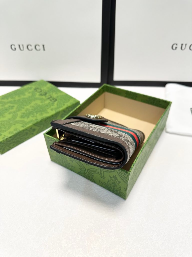 GUCCI グッチ 財布 短財布 ワンショルダー ファスナー チェーン 本革仕様 ブラウン - 画像 4