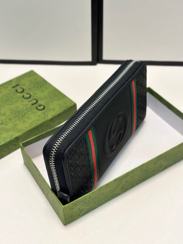 GUCCI グッチ 長財布 ロングウォレット 黒 レザーポーチ 20x10cm - 画像 6