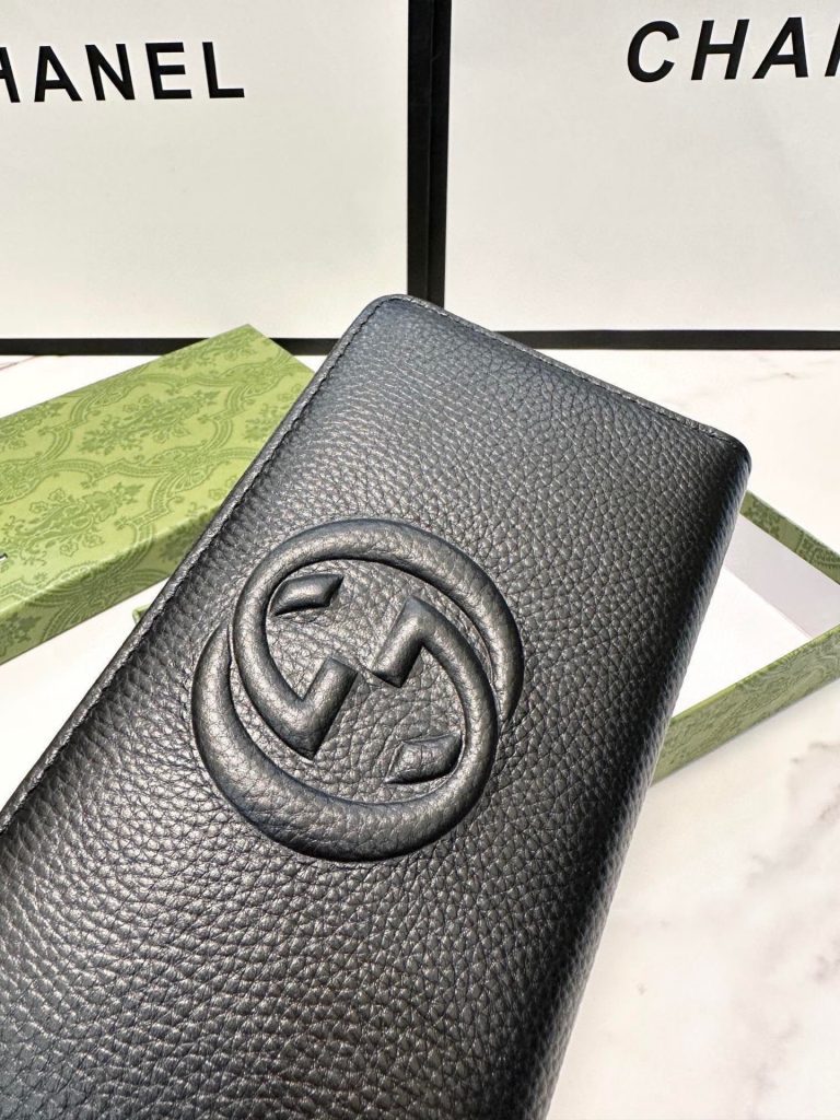 Gucci グッチ ロングジップ財布 本革仕様 ファスナーポーチ 黒 - 画像 5