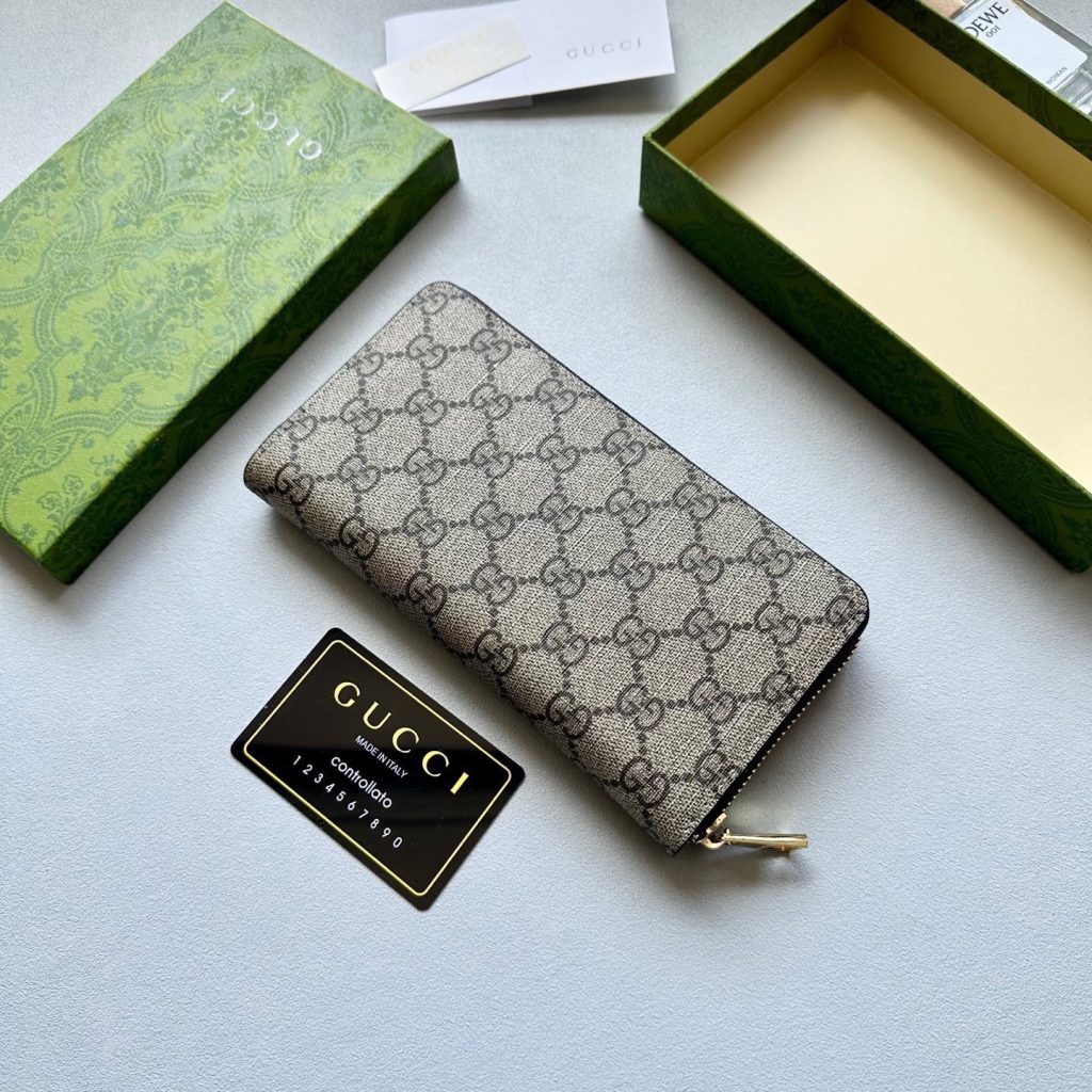 GUCCI グッチ 長財布 コインケース付き グラフィット カーキ 35 - 画像 3