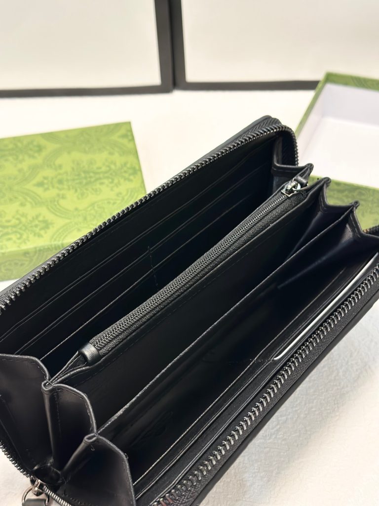 GUCCI グッチ 長財布 ロングウォレット ブラック 本革仕様 20x10cm 黒 - 画像 8