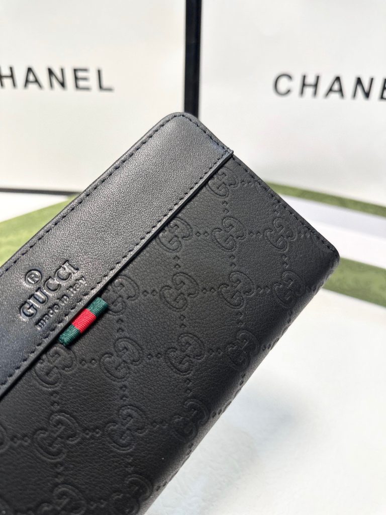 GUCCI グッチ 長財布 大容量 ファスナー 本革 21x11cm 黒 - 画像 5