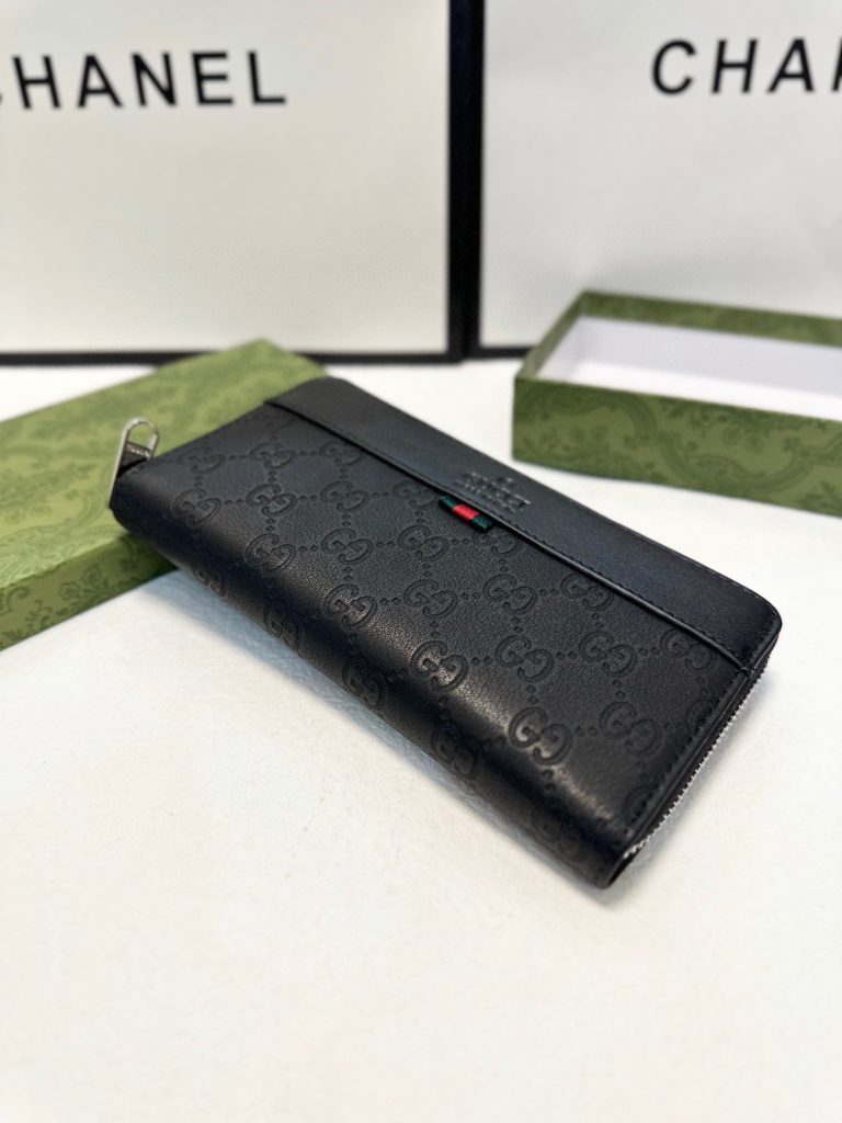 GUCCI グッチ 長財布 大容量 ファスナー 本革 21x11cm 黒 - 画像 6