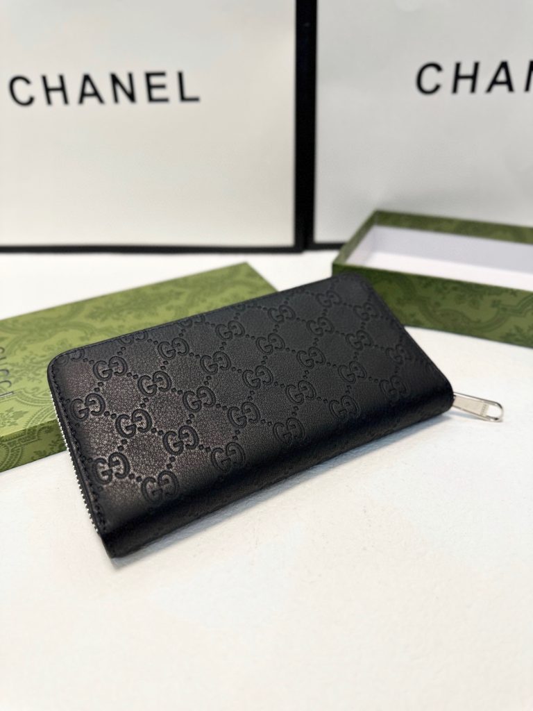 GUCCI グッチ 長財布 大容量 ファスナー 本革 21x11cm 黒 - 画像 7