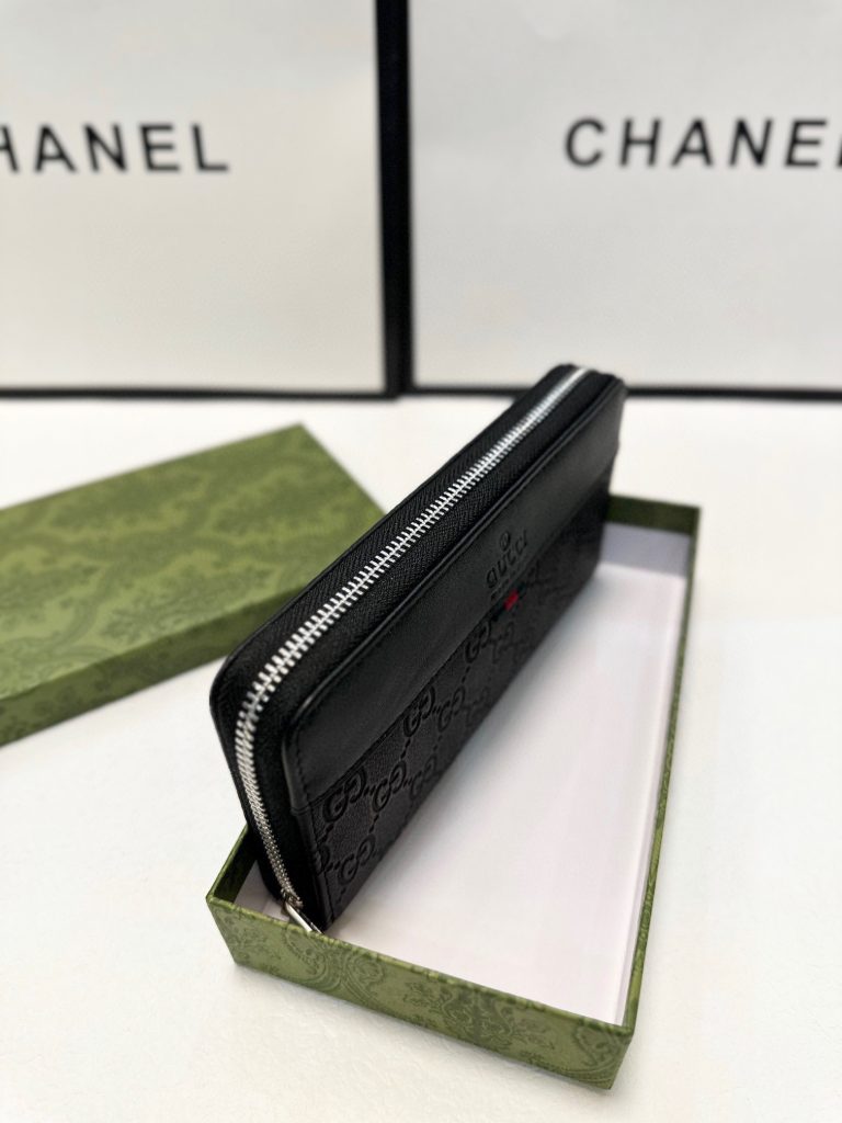 GUCCI グッチ 長財布 大容量 ファスナー 本革 21x11cm 黒 - 画像 8