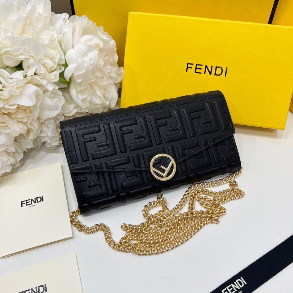 FENDI バッグ コピー 黒 フェンディ 2601 ミニショルダーバッグ ロゴ柄 19*10.5*3.5cm - 画像 2