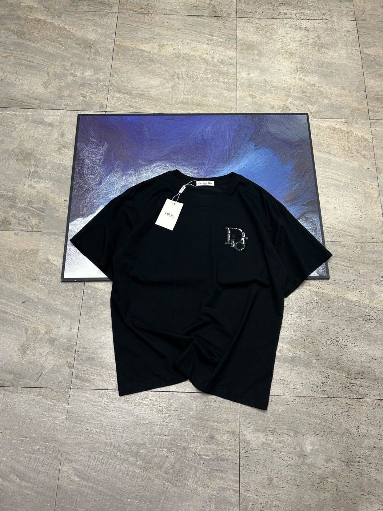 Dior コピー ロゴ刺繍 半袖Tシャツ メンズ レディース 2色展開 白 黒 - 画像 2