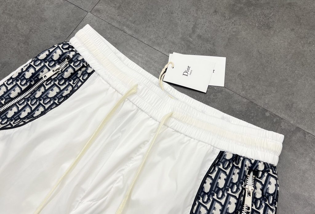 Dior ショートパンツ コピー メンズ ロゴ柄 オブリーク メッシュ内裏 2色展開 白黒 - 画像 2