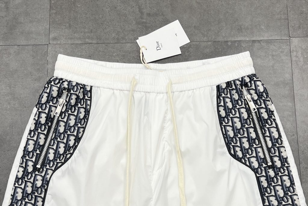 Dior ショートパンツ コピー メンズ ロゴ柄 オブリーク メッシュ内裏 2色展開 白黒 - 画像 4