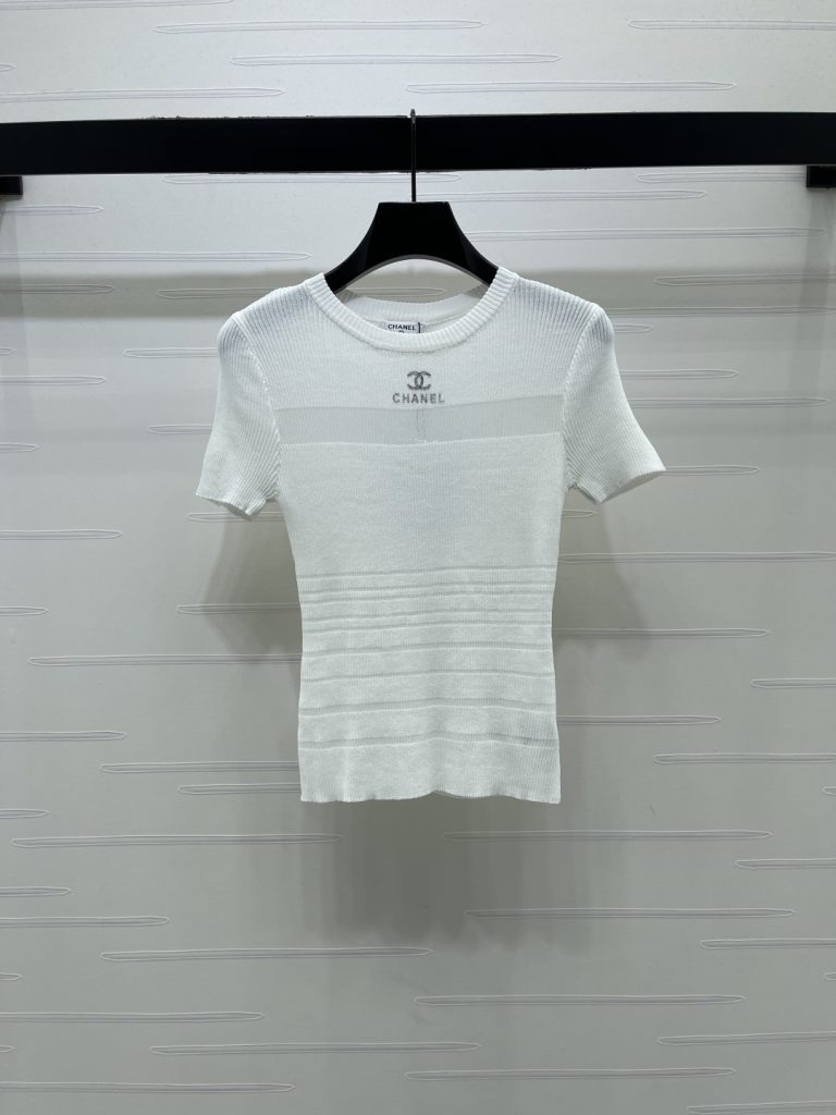 CHANEL コピー ニット Tシャツ ロゴ入り 通気性 女性用 ワンピース ファッション 2色展開 - 画像 2