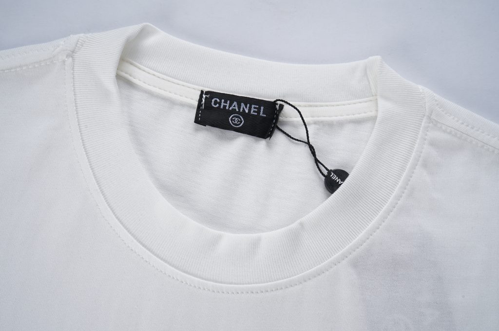 シャネル CHANEL ゆったり 刺繍 半袖Tシャツ 夏 プリントシャツ Tshirt レディース クルーネック Tシャツ - 画像 5