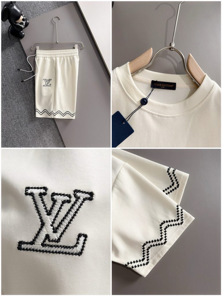 ルイヴィトン Louis Vuittonセットアップ 上下2点セット モノグラム 半袖Tシャツとショートパンツ LVカジュアルウェア 3色 - 画像 8