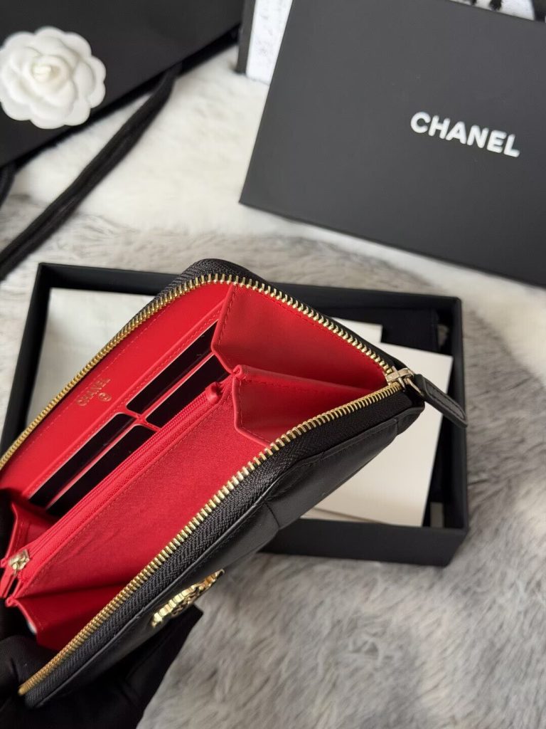 CHANEL シャネル19 CHANEL19 ディズヌフ ロングジップウォレット ファスナー長財布 チェーン ココマーク 財布 ブラック - 画像 8