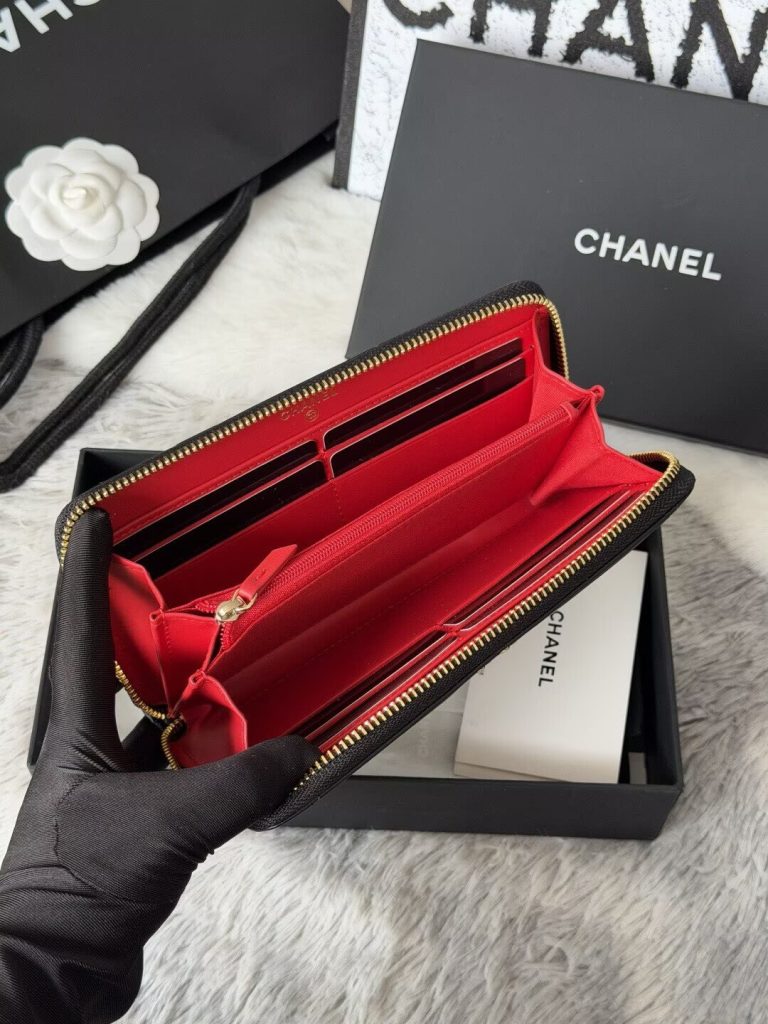 CHANEL シャネル19 CHANEL19 ディズヌフ ロングジップウォレット ファスナー長財布 チェーン ココマーク 財布 ブラック - 画像 6