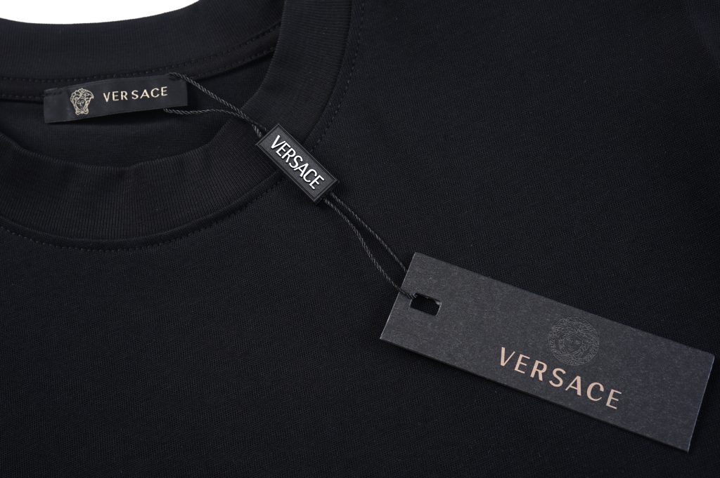 ヴェルサーチ Versace　Tシャツ　半袖　ブラック/ホワイト　プリントシャツ　クルーネック　メンズシャツ　T-shirt - 画像 5