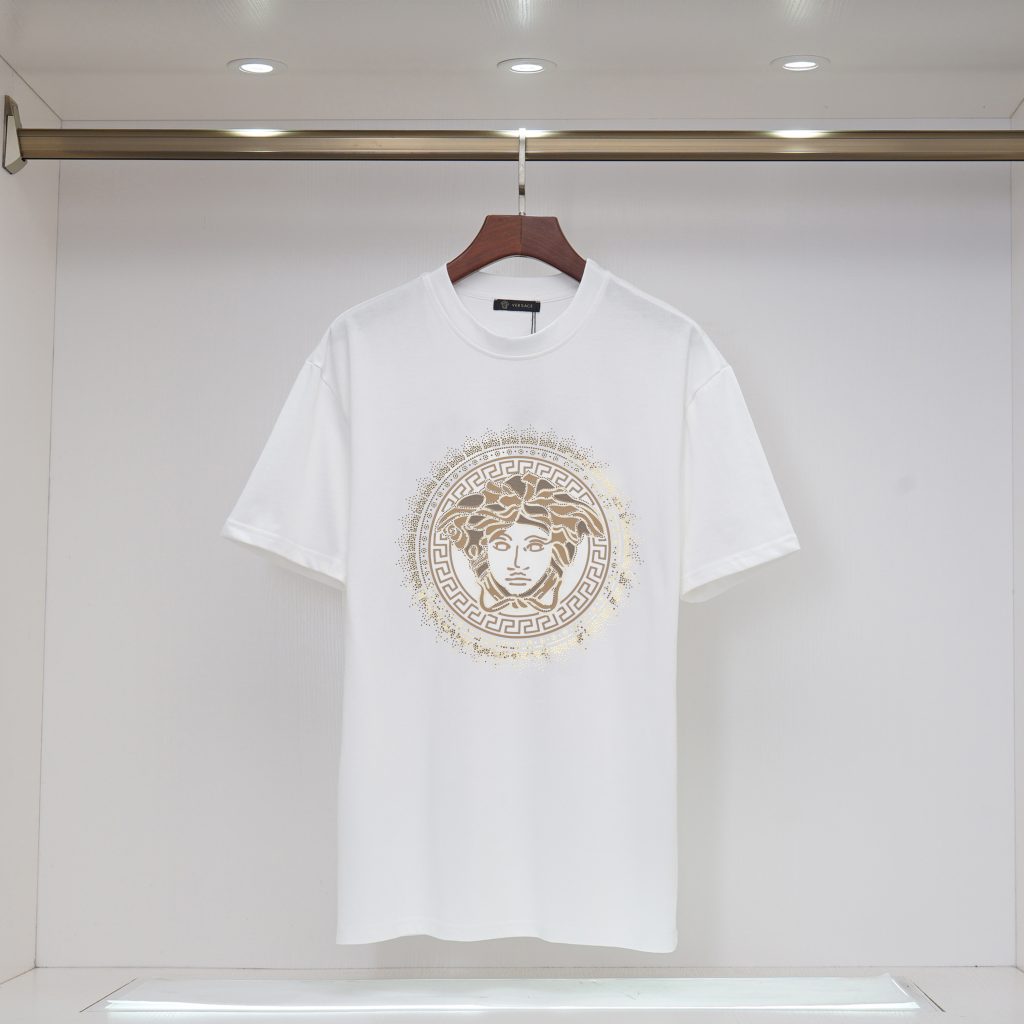 ヴェルサーチ Versace　Tシャツ　半袖　ブラック/ホワイト　プリントシャツ　クルーネック　メンズシャツ　T-shirt - 画像 2