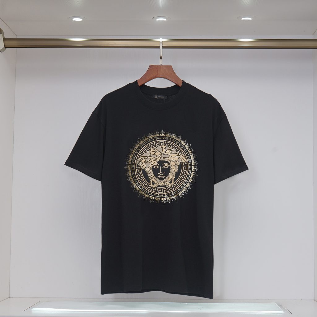 ヴェルサーチ Versace　Tシャツ　半袖　ブラック/ホワイト　プリントシャツ　クルーネック　メンズシャツ　T-shirt - 画像 3