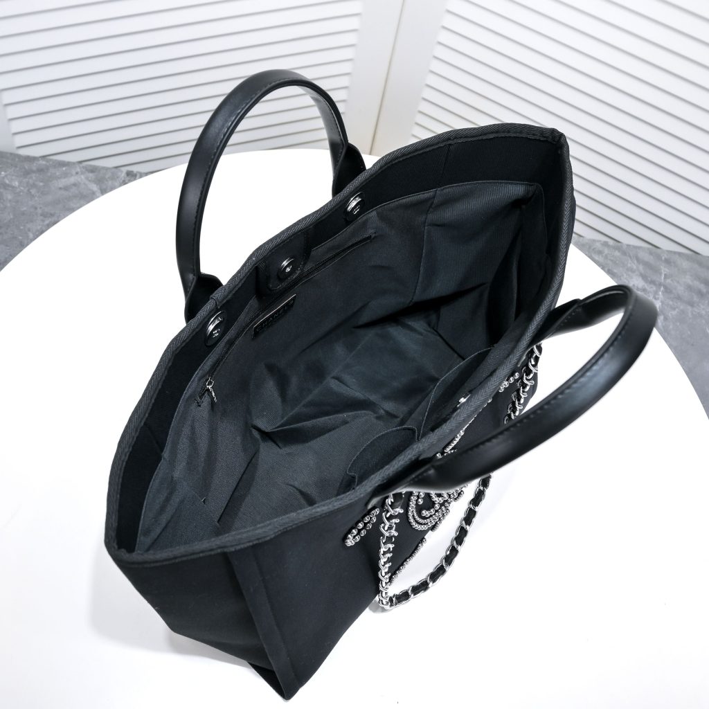 CHANEL　シャネル　パール ドーヴィル　2Way　チェーンショルダー　トートバッグ　ブラック　レディースバッグ - 画像 5