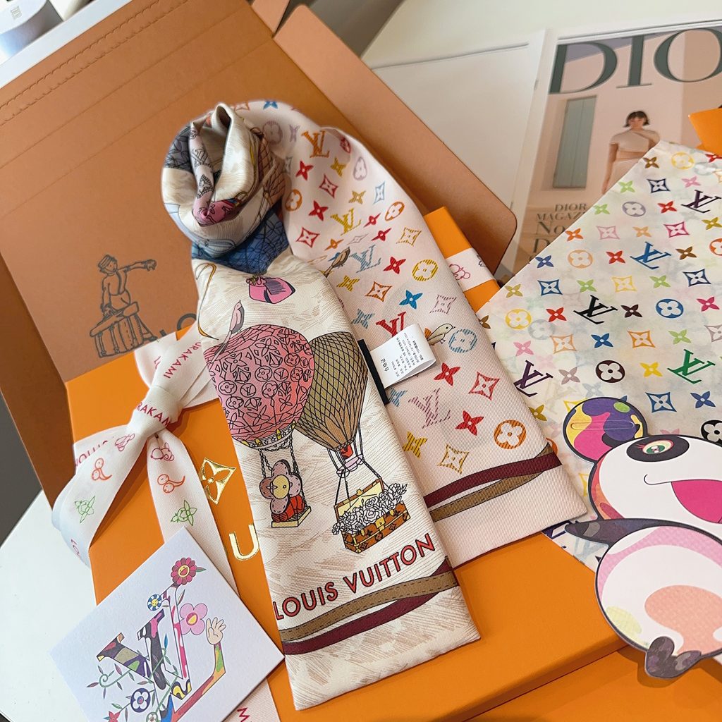 LOUIS VUITTON　ルイヴィトン　バンドー　風船　モノグラム　 細長スカーフ　ツイリースカーフ　ハンドル - 画像 6