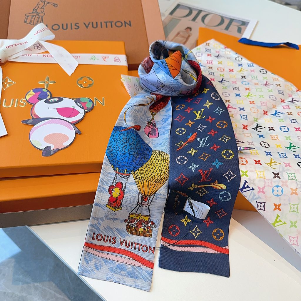 LOUIS VUITTON　ルイヴィトン　バンドー　風船　モノグラム　 細長スカーフ　ツイリースカーフ　ハンドル - 画像 8