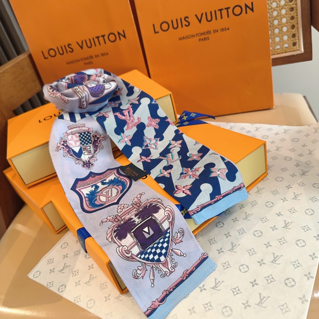 ヘアアレンジに♪　LOUIS VUITTON　ルイヴィトン　バンドー　ハンドル　モノグラム　 細長リボンスカーフ　ツイリースカーフ　ハンドル - 画像 4