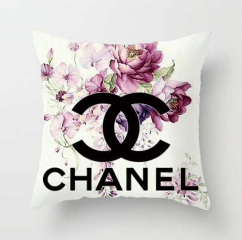CHANEL　シャネル　クッションカバー　クッション中身あり　シャネルリネン生地カバー/ベルベット生地カバー　背当て - 画像 4