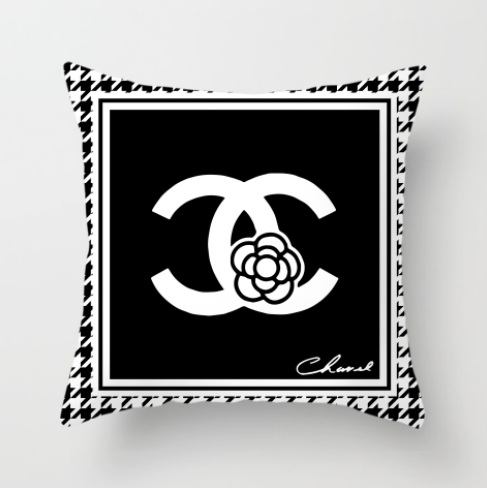 CHANEL　シャネル　クッションカバー　クッション中身あり　シャネルリネン生地カバー/ベルベット生地カバー　背当て - 画像 7