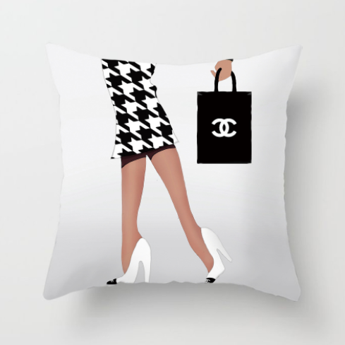 CHANEL　シャネル　クッションカバー　クッション中身あり　シャネルリネン生地カバー/ベルベット生地カバー　背当て - 画像 8