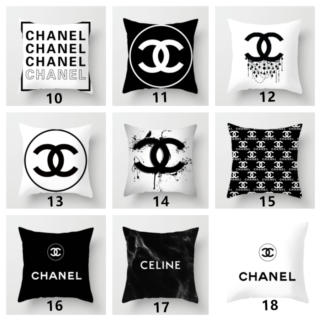 CHANEL　シャネル　クッションカバー　クッション中身あり　シャネルリネン生地カバー/ベルベット生地カバー　背当て - 画像 2