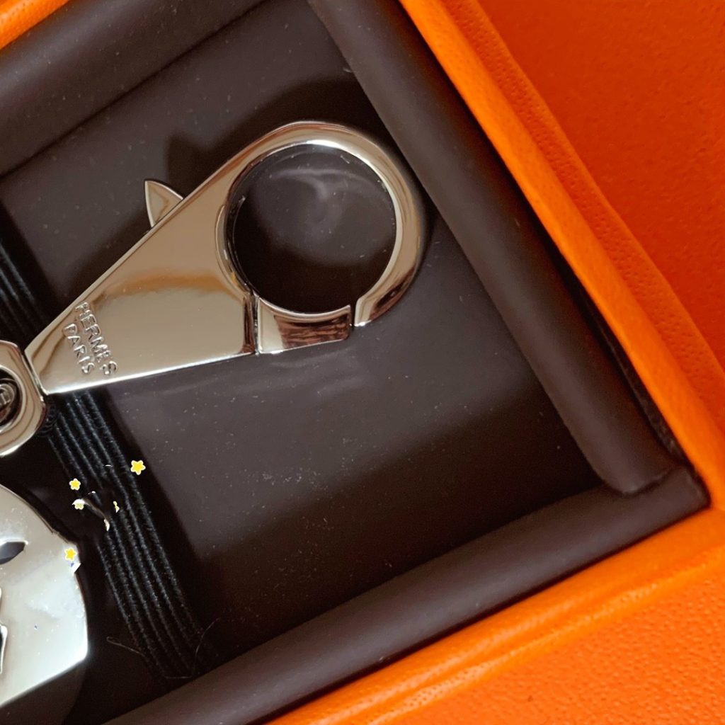 美品 HERMES エルメス アミュレット4 ブルロック カデナ付 バッグチャーム キーチェーン ブルロック ゴールド/シルバー - 画像 7