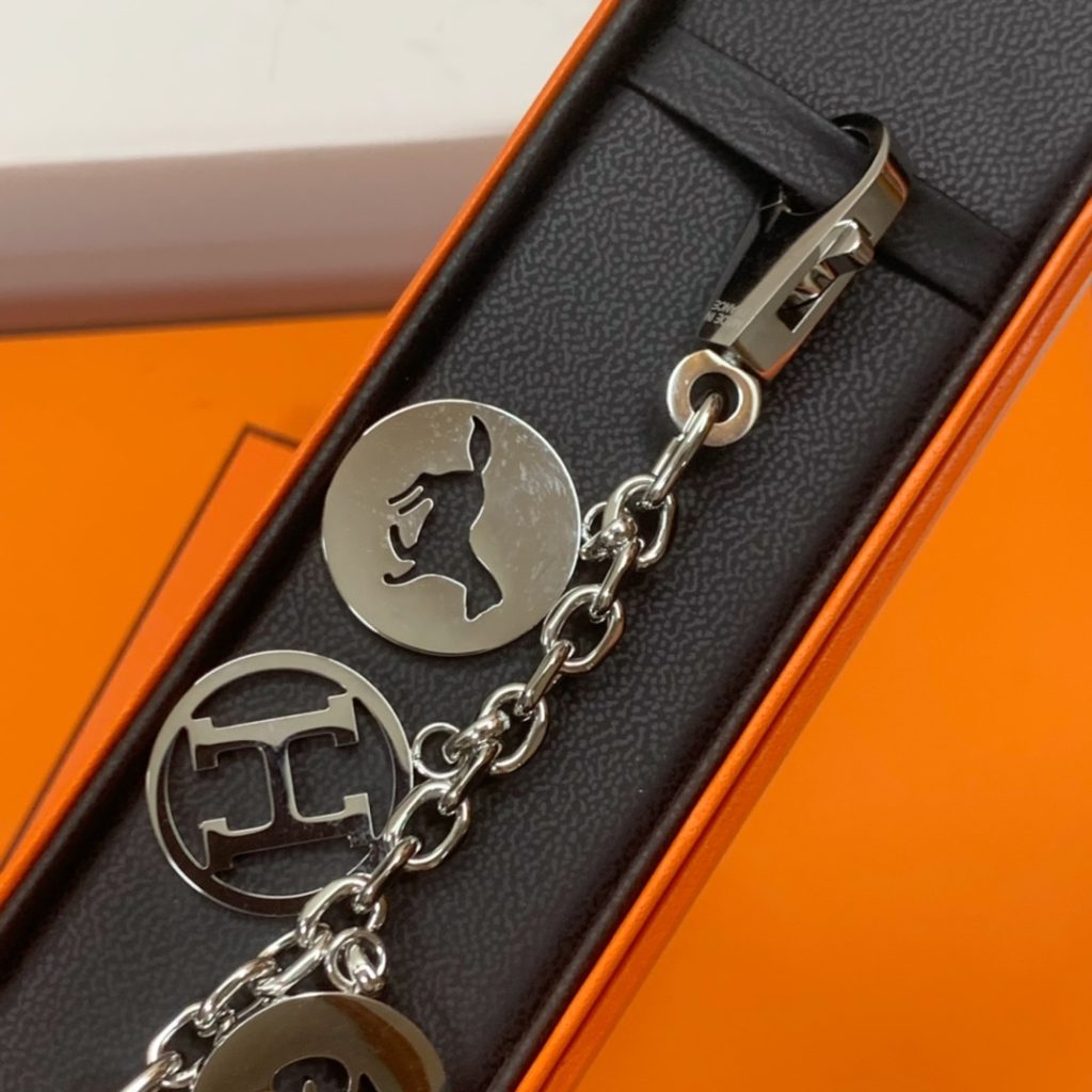 美品 HERMES エルメス アミュレット4 ブルロック カデナ付 バッグチャーム キーチェーン ブルロック ゴールド/シルバー - 画像 6