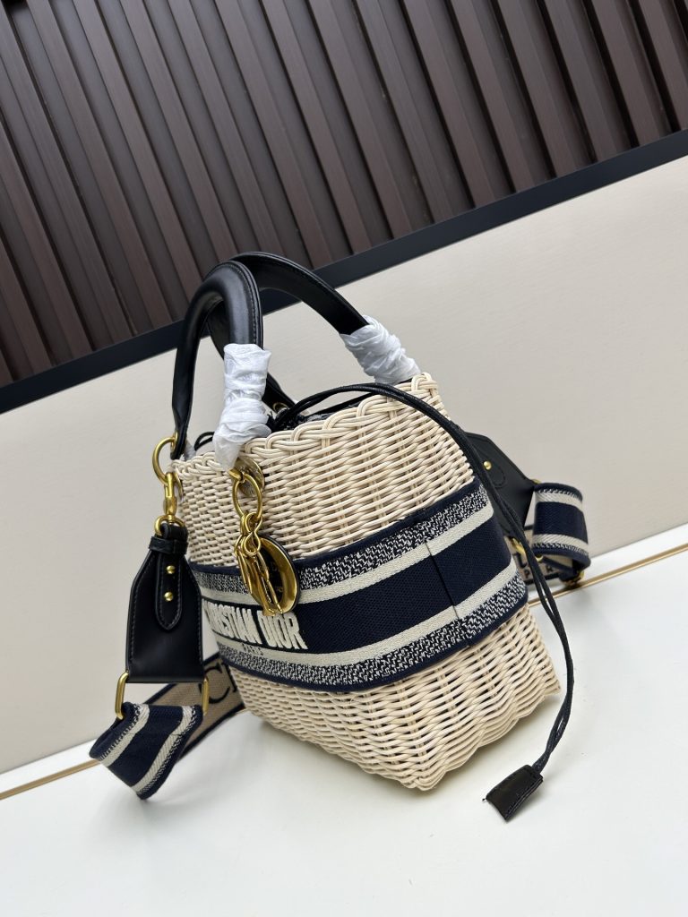 ディオール　Dior　刺繍ロゴ　LADY DIOR　かごバッグ　バスケットバッグ　2WAY　トートバッグ　レディース　ショルダーバッグ　2色 - 画像 5