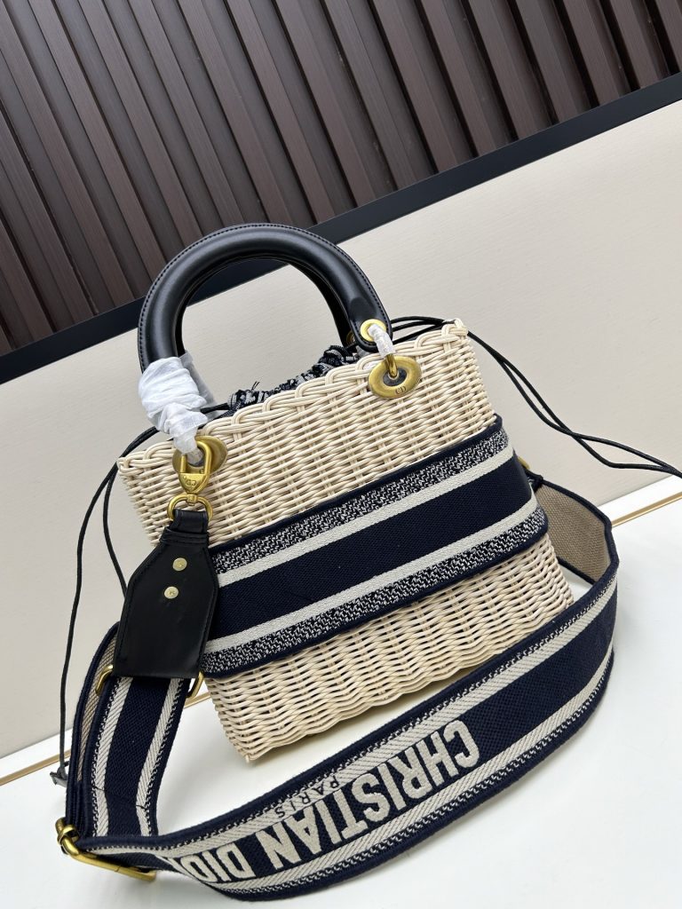 ディオール　Dior　刺繍ロゴ　LADY DIOR　かごバッグ　バスケットバッグ　2WAY　トートバッグ　レディース　ショルダーバッグ　2色 - 画像 4