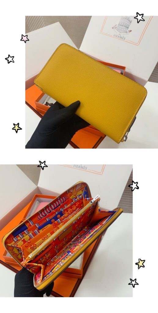 新色!!入荷　Hermes　エルメス　シンプル長財布　アザップ ロング シルクイン　札入れ　小銭入れ　ラウンドファスナー　ヴォーエプソン - 画像 5
