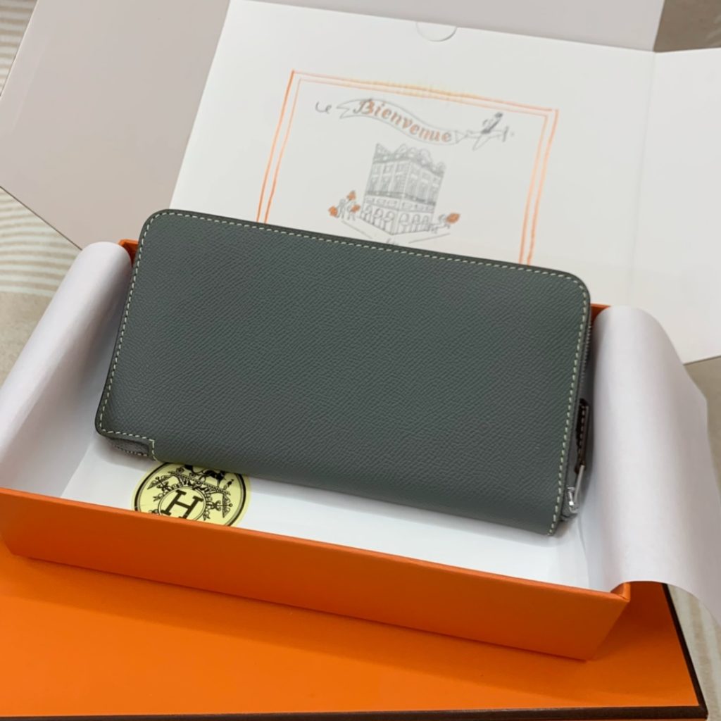新色!!入荷　Hermes　エルメス　シンプル長財布　アザップ ロング シルクイン　札入れ　小銭入れ　ラウンドファスナー　ヴォーエプソン - 画像 3