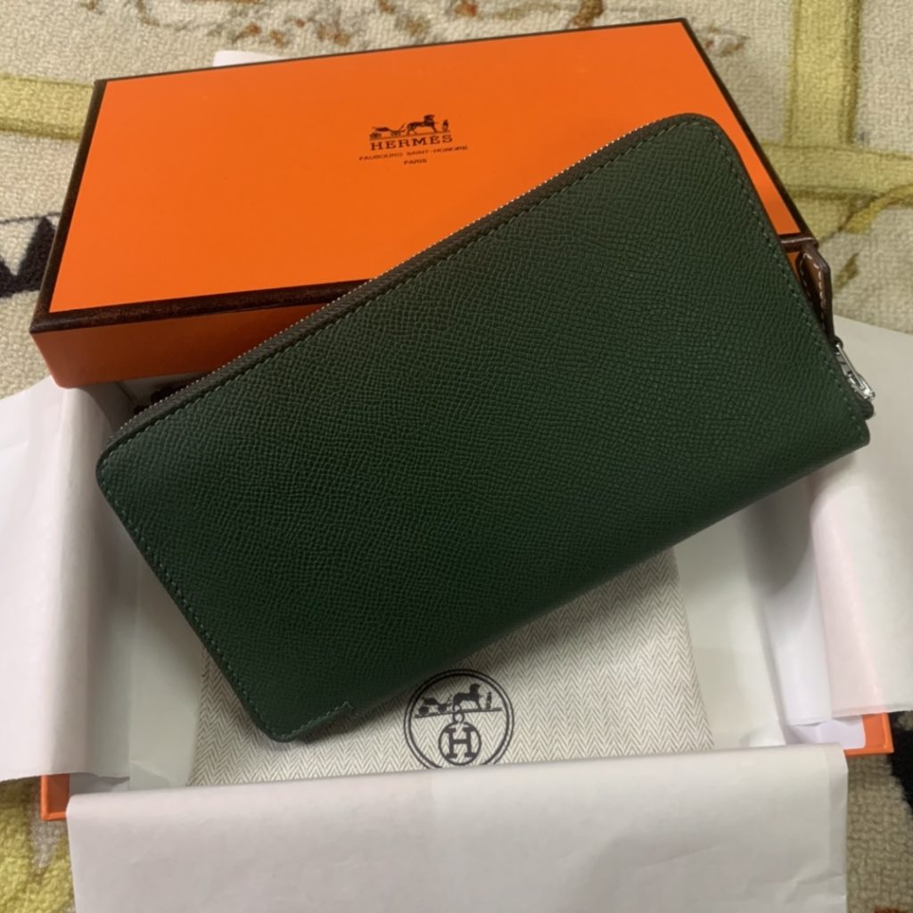 新色!!入荷　Hermes　エルメス　シンプル長財布　アザップ ロング シルクイン　札入れ　小銭入れ　ラウンドファスナー　ヴォーエプソン - 画像 4