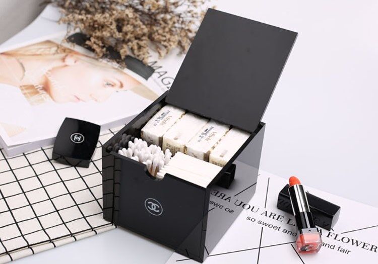 CHANEL　シャネル小物入れ人気　アクリル　綿棒収納ボックス　口紅/コットンパフ/ティッシュ/化粧品 - 画像 3