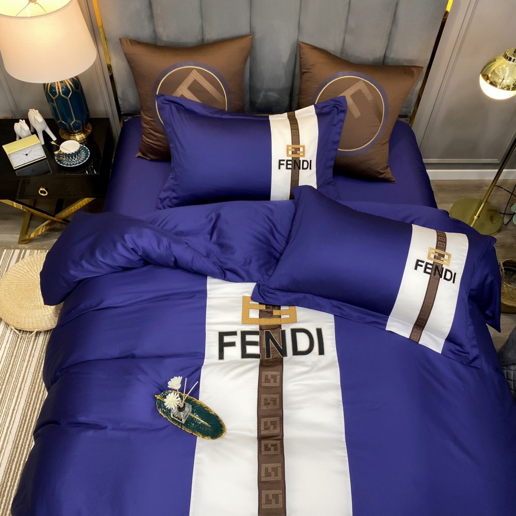 FENDI　フェンディ掛け布団カバー4点セット　布団カバー/ボックスシーツ/ピローケース　ダブルサイズ/キングサイズ - 画像 4