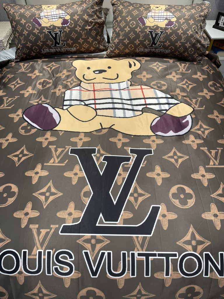 ルイヴィトン　掛け布団カバーセット　LOUIS VUITTON布団カバー4点セット　妙趣の絵柄寝具ベッド用品夏3色　心地よい - 画像 2