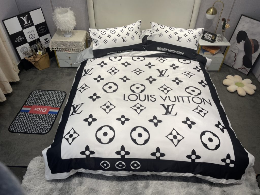 ルイヴィトン　掛け布団カバーセット　LOUIS VUITTON布団カバー4点セット　妙趣の絵柄寝具ベッド用品夏3色　心地よい - 画像 4