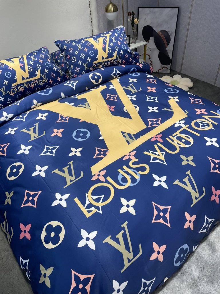 ルイヴィトン　掛け布団カバーセット　LOUIS VUITTON布団カバー4点セット　妙趣の絵柄寝具ベッド用品夏3色　心地よい - 画像 8
