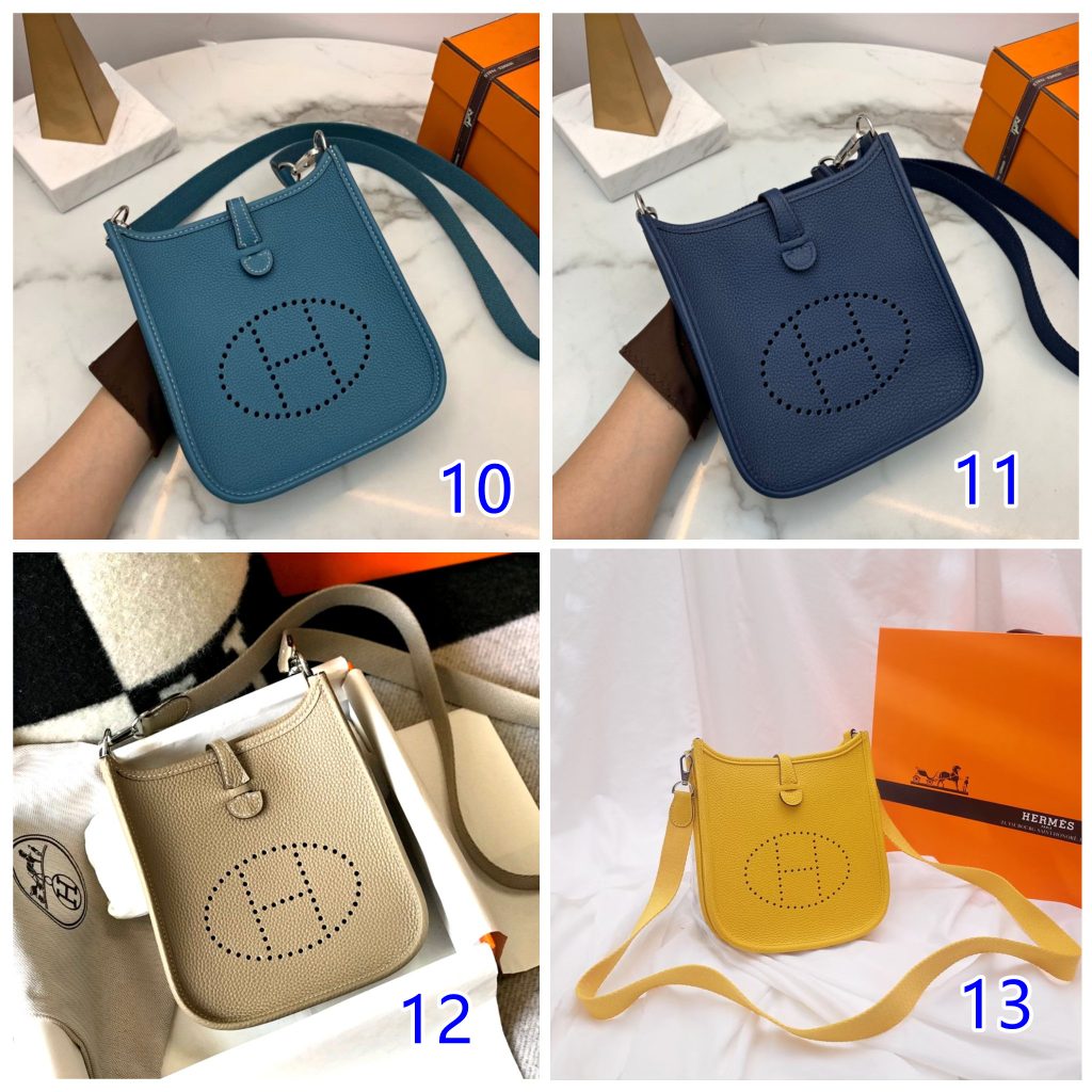 ハーフ手縫い　エルメス　Hermes　Evelyne Mini　エルメスエブリンミニ TPM 16　 14色　シルバー/ゴールド金具お選び　ショルダーバッグ　同色ストラップ - 画像 2
